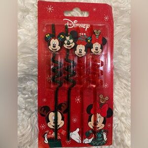 Disney Christmas Mickey and Minnie Mouse Straws
